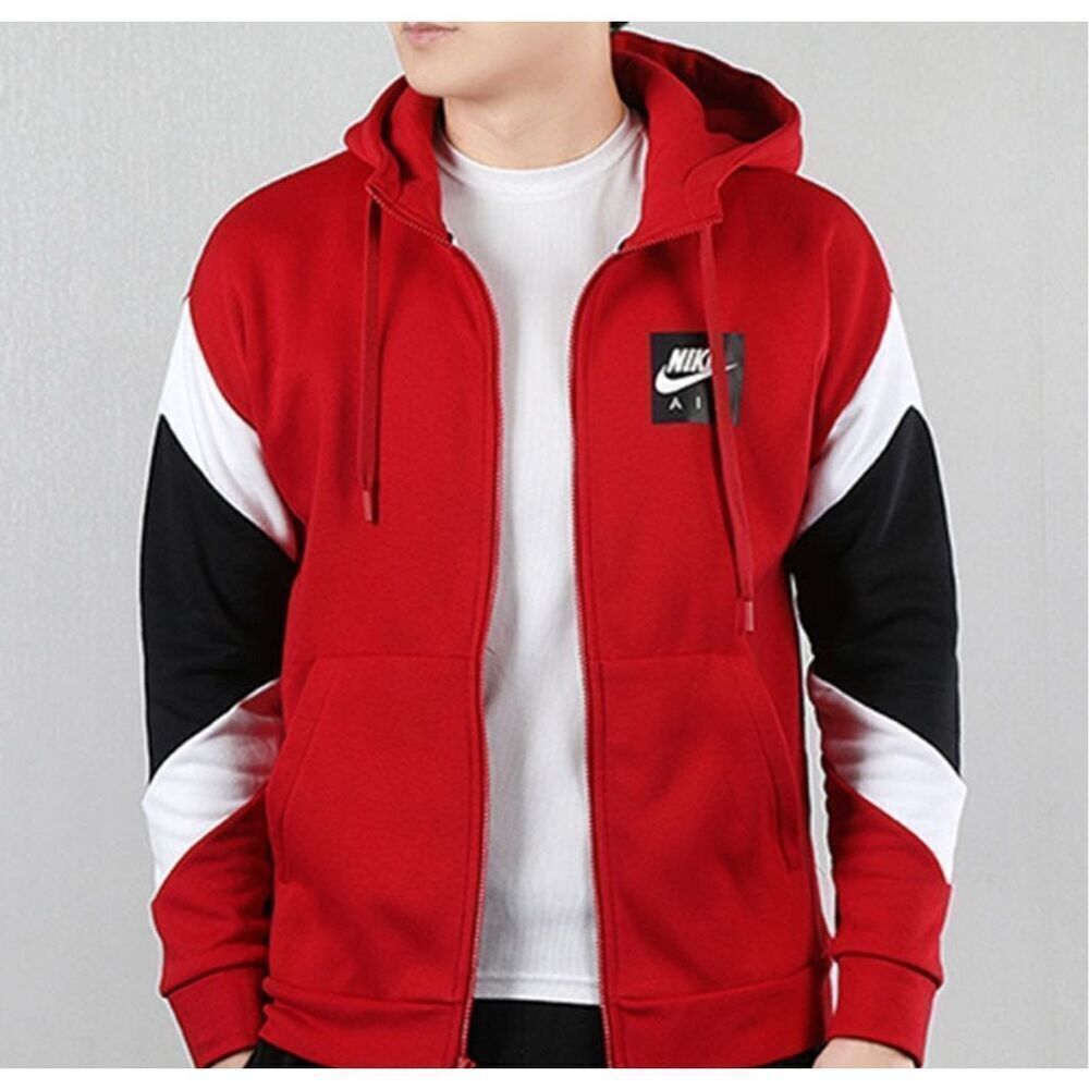 Nike Air Men's Full Zip Hoodie Jacket small red white black